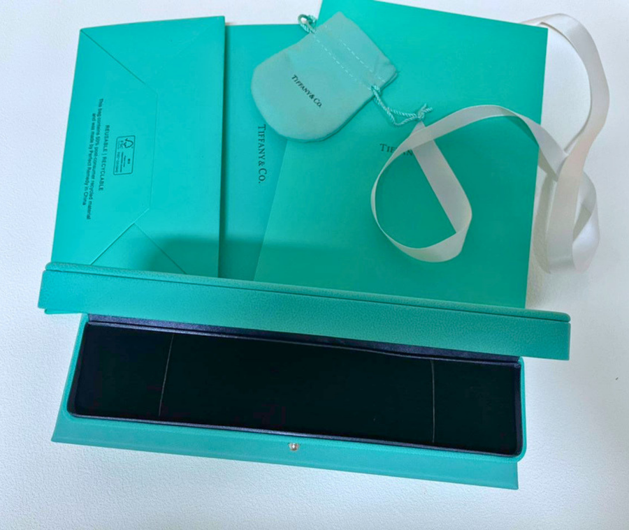Tiffany & Co. Blue Leather Bracelet Empty Box Case Presentation Set