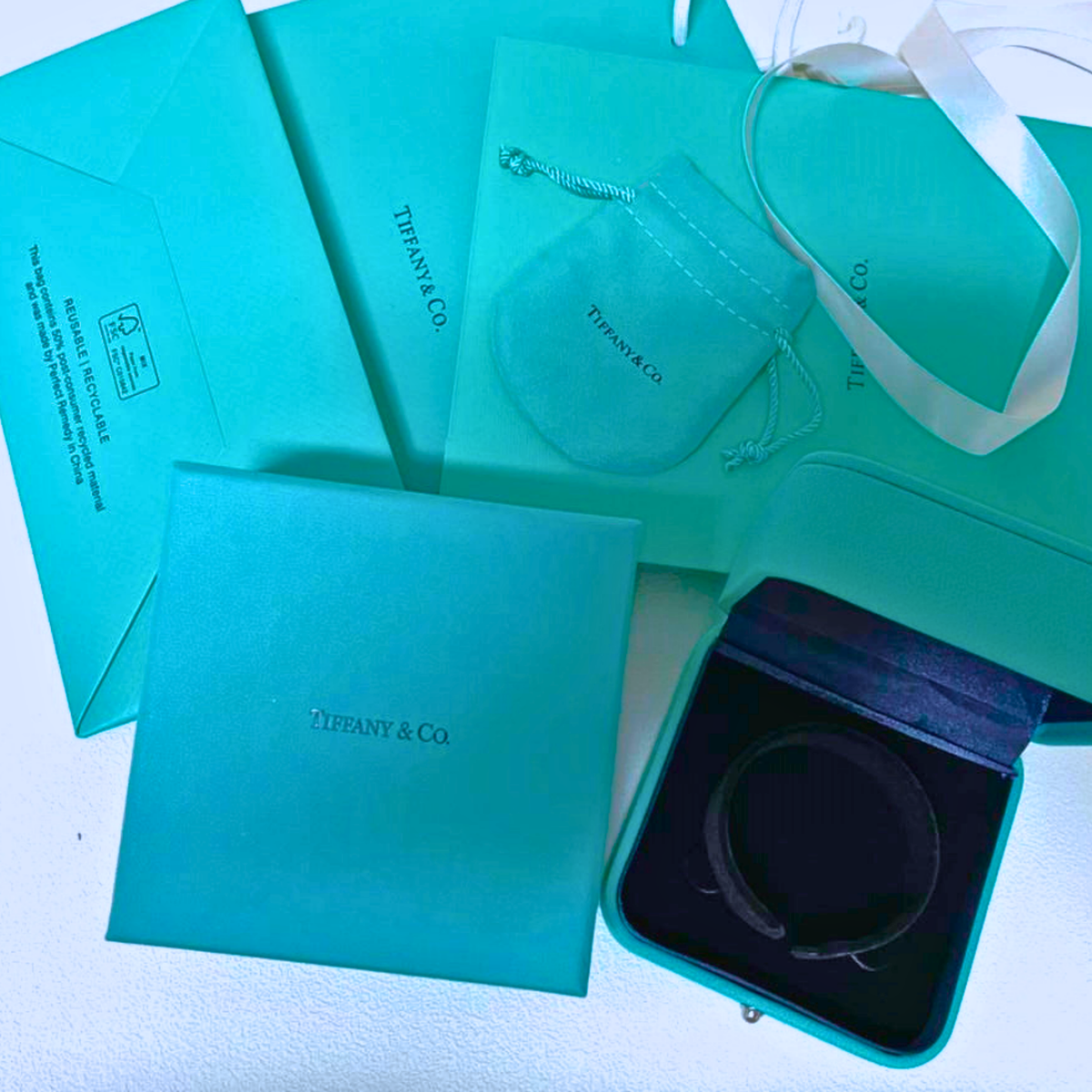 Tiffany & Co. Bangle Bracelet Empty Box Set | Authentic Jewelry Presentation Case