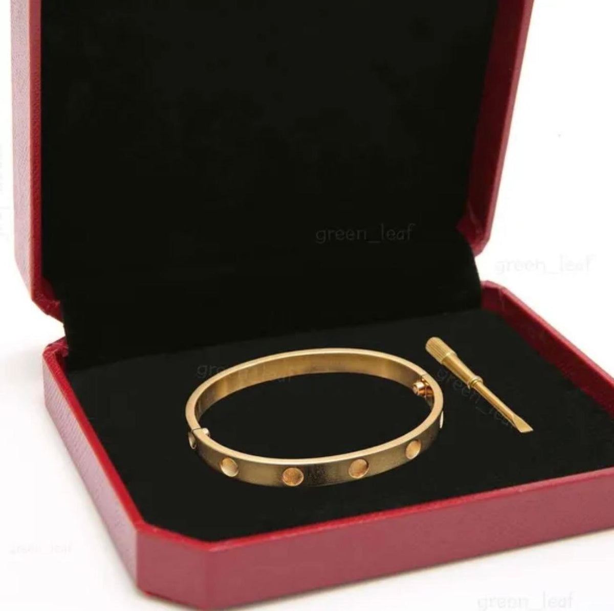 18K gold-plated screw-motif love bangle bracelet - Jewelza